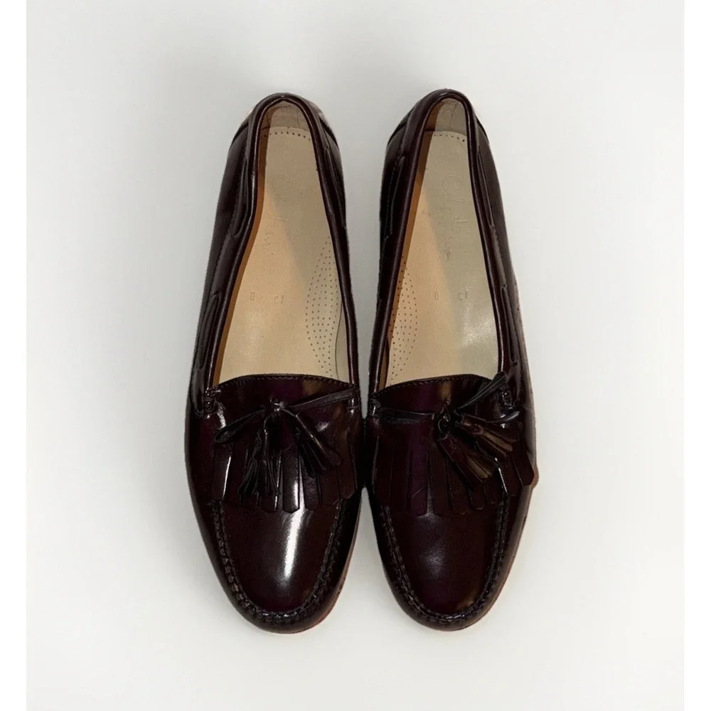 Cole Haan Men's Kiltie Tassel Pinch Toe Loafer Shoes Size 13 D Dark Burgundy